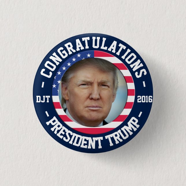 Donald Trump Won the Election! Celebration Button (Front)