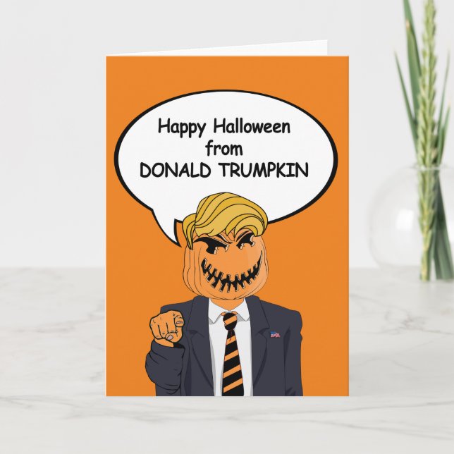 Donald Trumpkin Halloween Card - (Front)