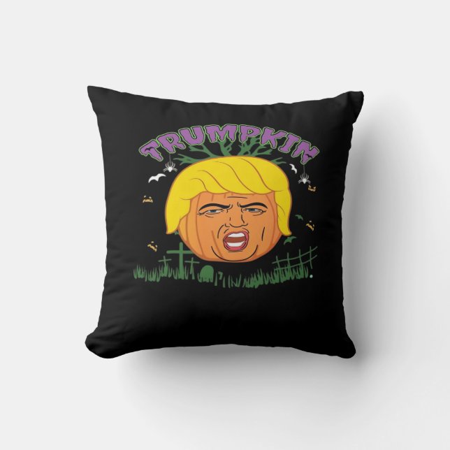Donald Trumpkin Make Halloween Great Again Adult T Throw Pillow (Front)