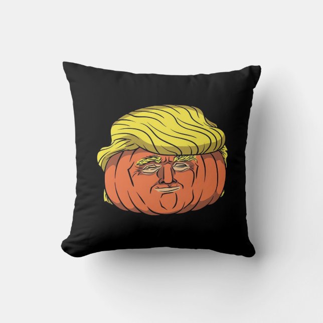 Donald Trumpkin  Pumpking Throw Pillow (Front)