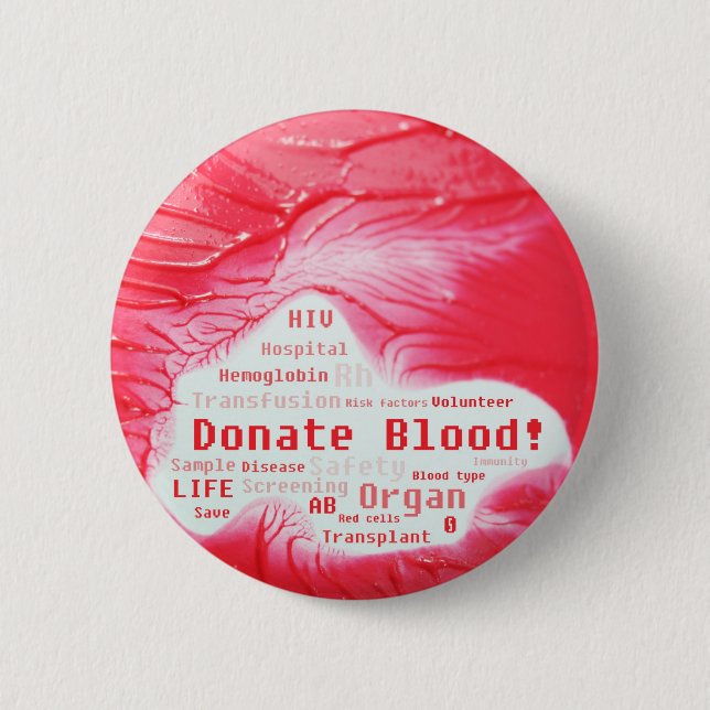 Donate blood concept design 2 inch round button (Front)