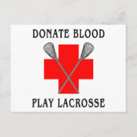Donate Blood Play Lacrosse Cards