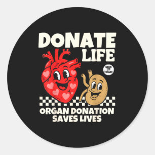 Donate life blood donation organ donation saves classic round sticker