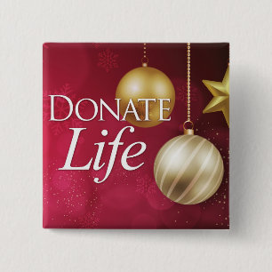 Donate Life, Organ Donor, lapel pin, 2 Inch Square Button