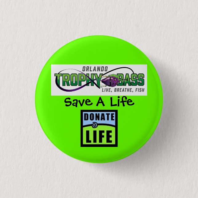 Donate Life - They Saved Mine 1 Inch Round Button (Front)
