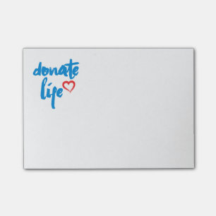 Donate Life with red heart Post-it Notes