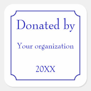 Donated By Template Square Sticker