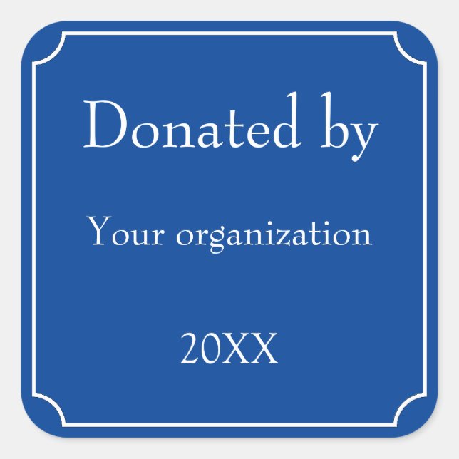 Donated By Template Square Sticker (Front)