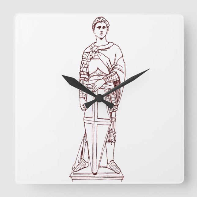 Donatello’s Saint George - Renaissance Sculpture Square Wall Clock (Front)