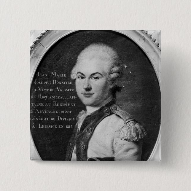 Donatien Marie Joseph de Vimeur 2 Inch Square Button (Front)