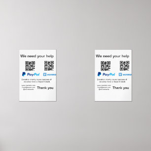 Donation Collection tip jar add your q r name caus