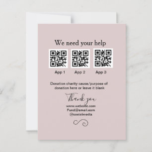 Donation Collection tip jar add your q r name caus Postcard