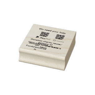 Donation Collection tip jar add your q r name caus Rubber Stamp