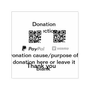 Donation Collection tip jar add your q r name caus Self-inking Stamp
