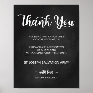 Donation Wedding Sign   Modern Calligraphy Signs