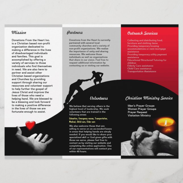 Donations Brochure (Front)