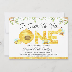Donc, Sweet To Bee First Birthday Invitation