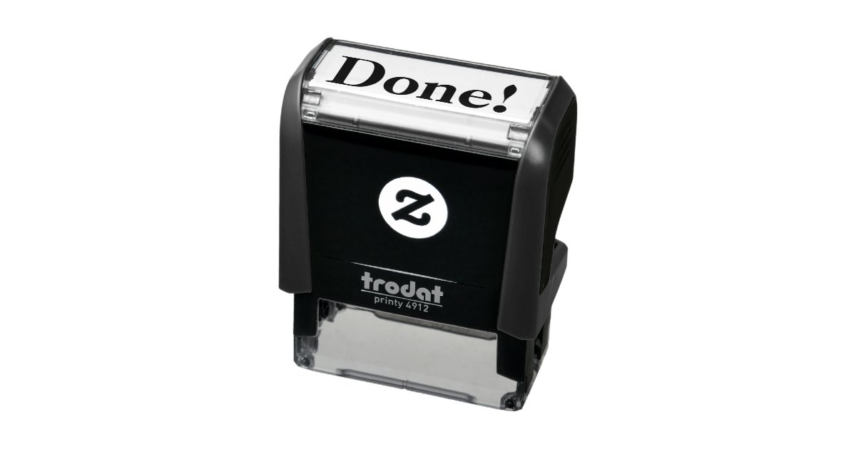 Done! Black Bold Stamp Zazzle