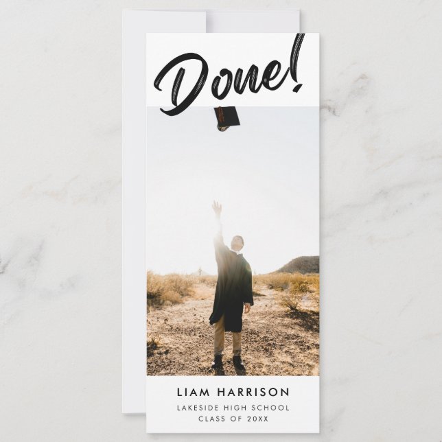 Done Casual Bold Handwriting Graduation Invitation (Front)