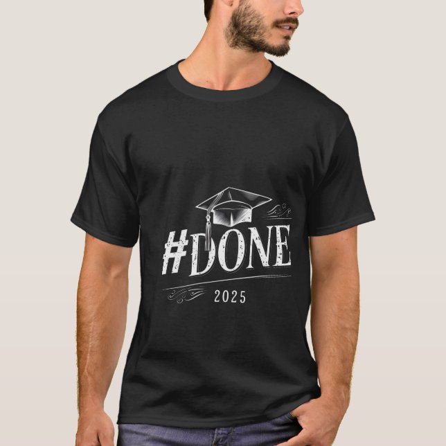♯done" Class of 2025 Vintage Graduation T-Shirt (Front)