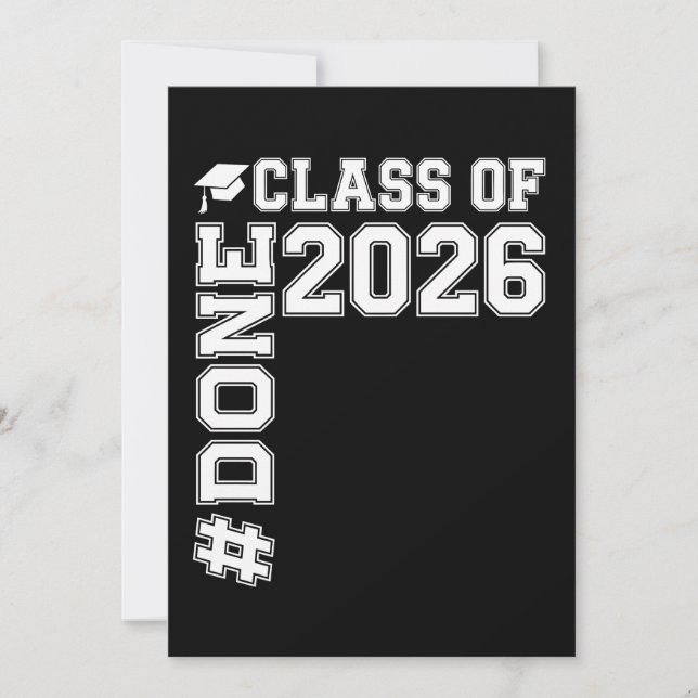 DONE Class Of 2026 Graduate 26 Graduation  Invitation (Front)