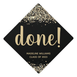 Done! Gold Glitter Graduation Cap