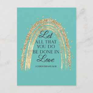 Done In Love Gold Rainbow  Postcard