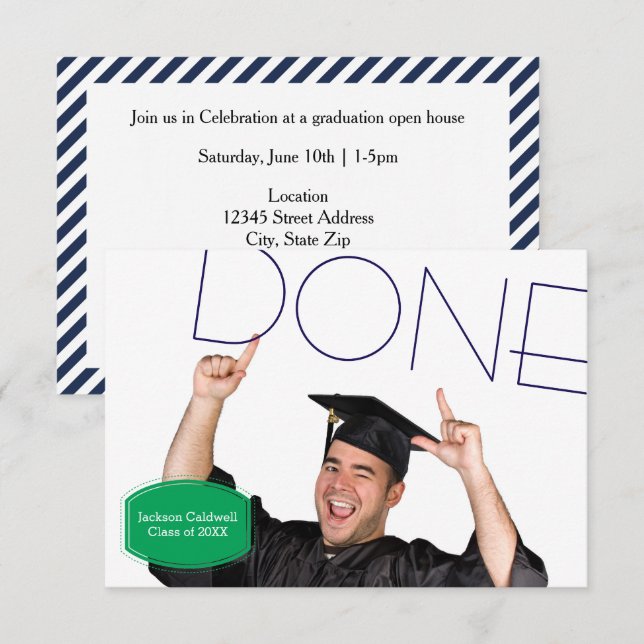 Done Photo - 3x5 Graduation Party Invitation (Front/Back)