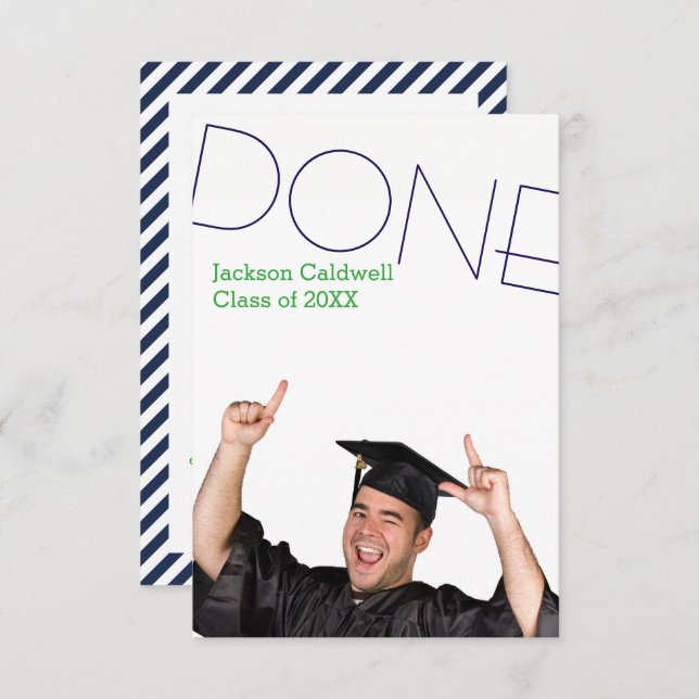 Done Photo Vertical - 3x5 Graduation Party Invite (Front/Back)