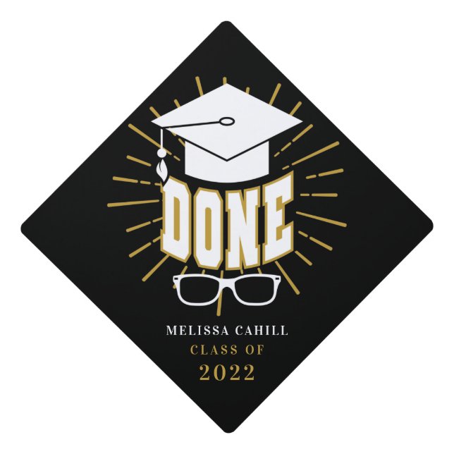 Done Student Grad Class of 2025 Graduation Cap Topper (Front)