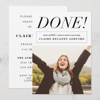 Done! Stylish Graduation Photo Announcements
