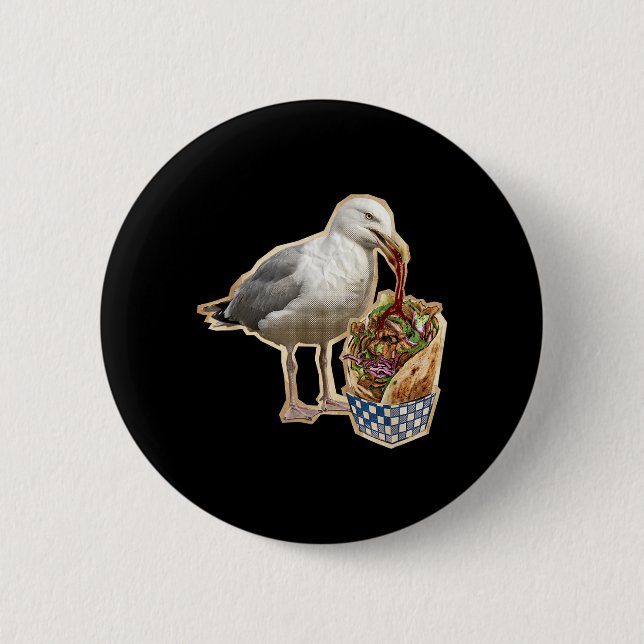 Doner Kebab Seagull 2 Inch Round Button (Front)