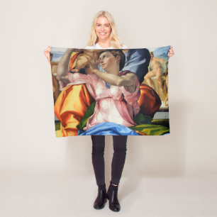 Doni Tondo, Doni Madona (detail), Michelangelo, 15 Fleece Blanket