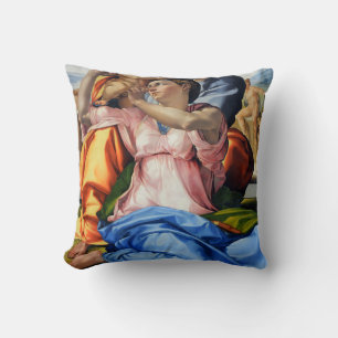 Doni Tondo, Doni Madona (detail), Michelangelo, 15 Throw Pillow
