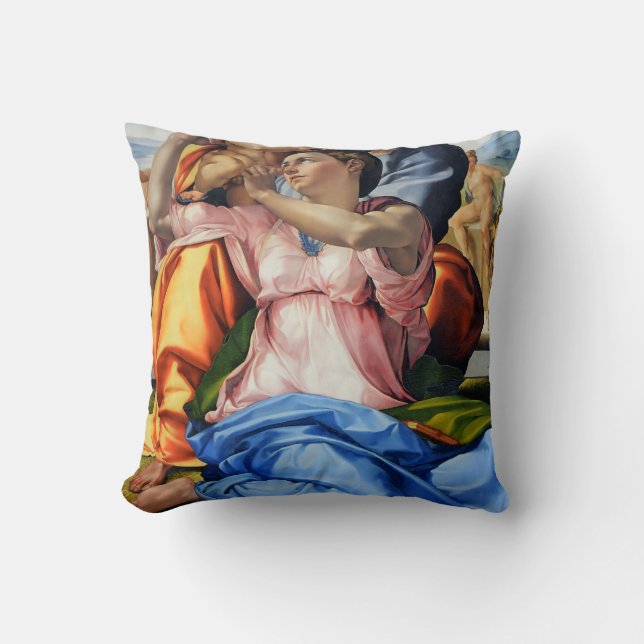Doni Tondo, Doni Madona (detail), Michelangelo, 15 Throw Pillow (Front)
