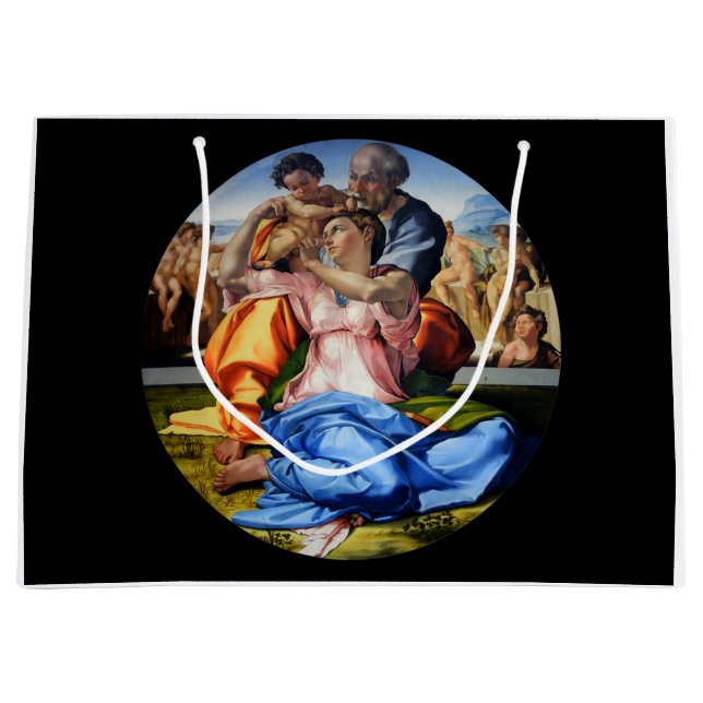 Doni Tondo, Doni Madona, Michelangelo, 1507 Large Gift Bag (Front)