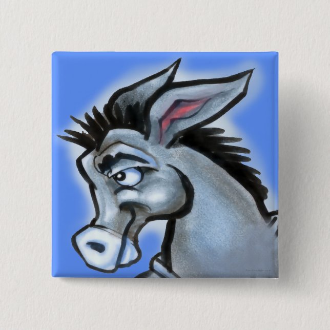 Donkey 2 Inch Square Button (Front)