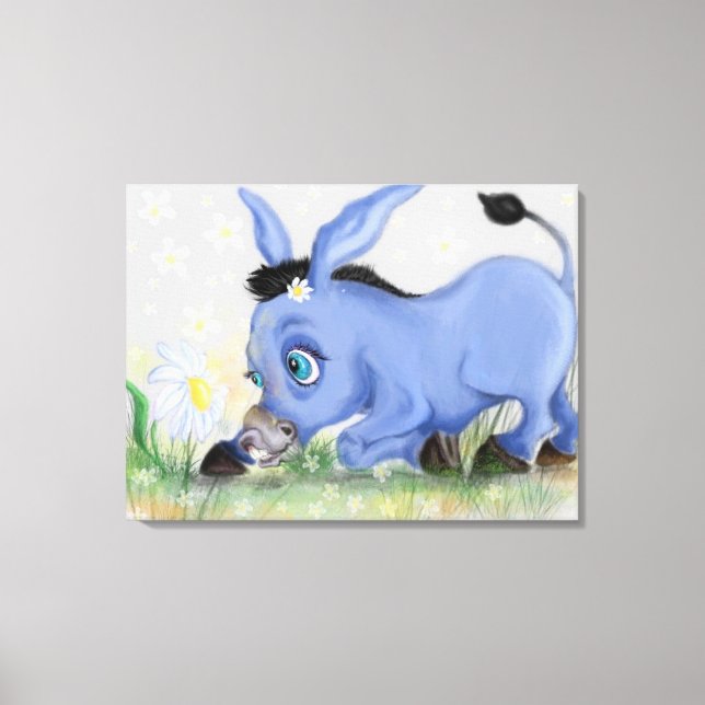 Donkey and Daisy Canvas Print (Front)