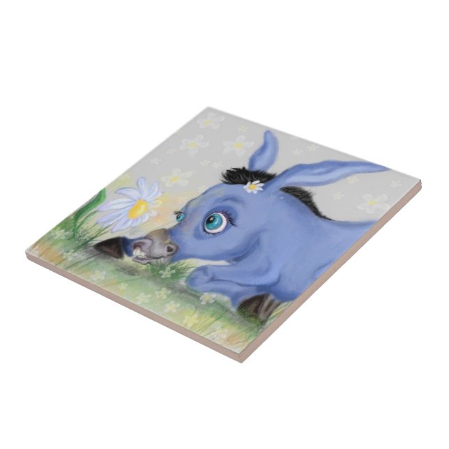 Donkey and Daisy Ceramic Tile (Side)