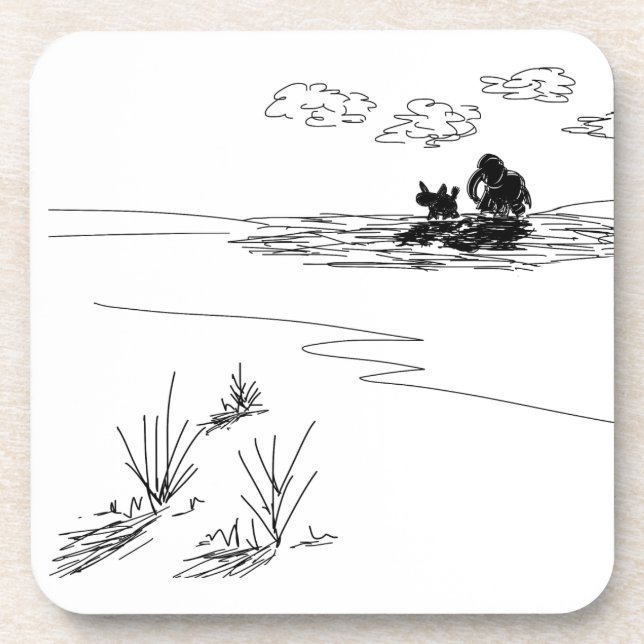 donkey and elephant casting shadows coaster (Front)