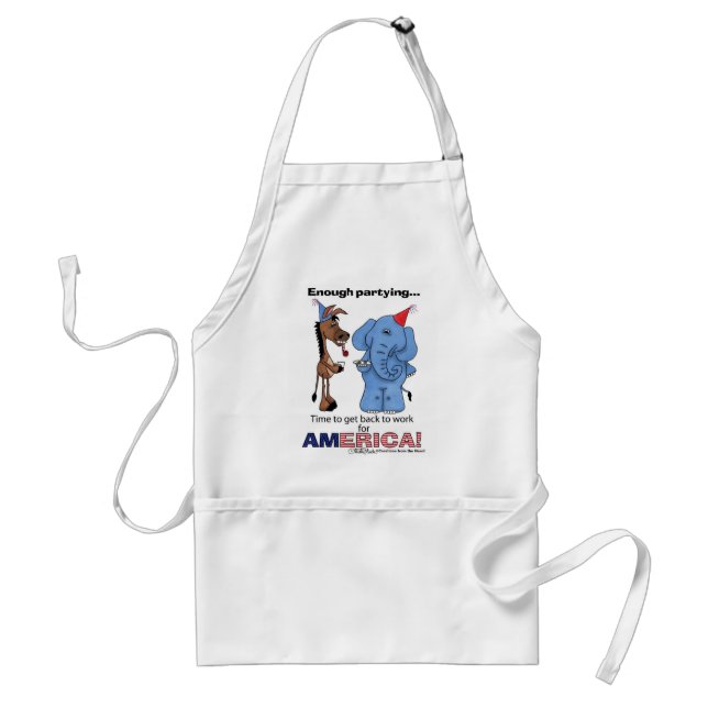 Donkey and Elephant Enough Partying! Standard Apron (Front)
