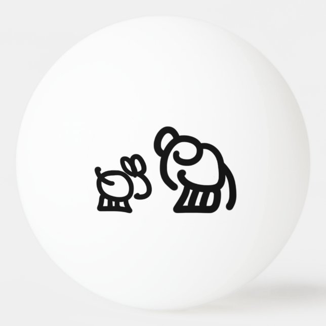 donkey and elephant ping pong ball (Front)