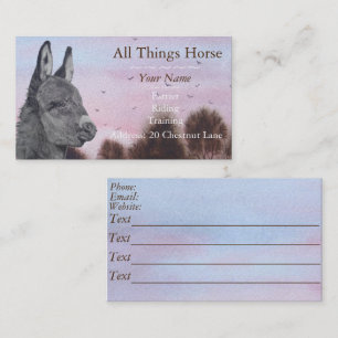 donkey animals vetinary original art design business card