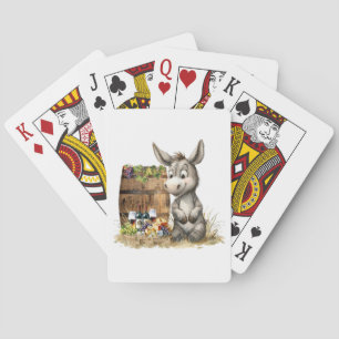Donkey Avec Cartes De Jeu De Vin