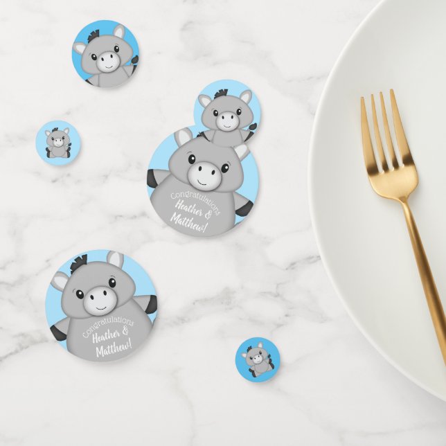 Donkey Baby Shower Blue Confetti (Group)
