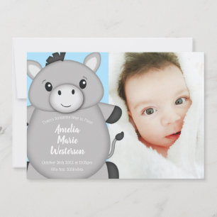 Donkey Baby Shower Blue Invitation