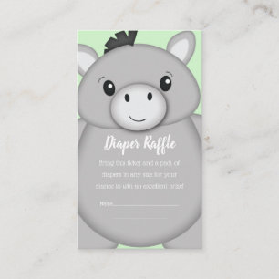 Donkey Baby Shower Green Enclosure Card