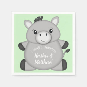 Donkey Baby Shower Green Napkin