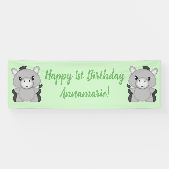 Donkey Birthday Party Banner (Horizontal)