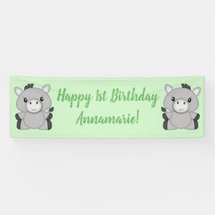 Donkey Birthday Party Green Banner